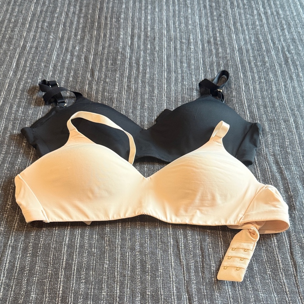 ThirdLove 24/7 Classic Wireless Bra Set Black and Light Pink Size Medium